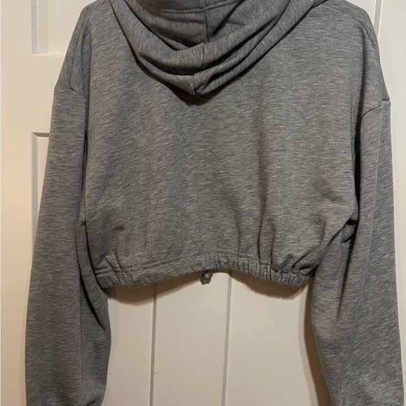 For Love And Lemons Light Gray Cropped Hoodie - Picture 5 of 7